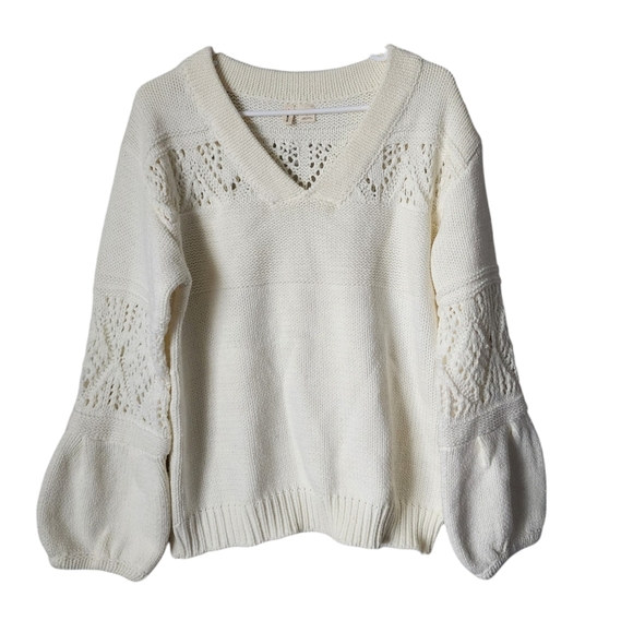 Anthropologie Sweaters - ANTHROPOLOGIE‎ x MOTH Cindy Balloon Sleeve pull over sweater in snow L